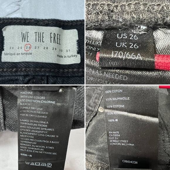 We The Free People Busted Knee Cropped Jean SIZE 26 Distressed Frayed Button Fly - Picture 5 of 13